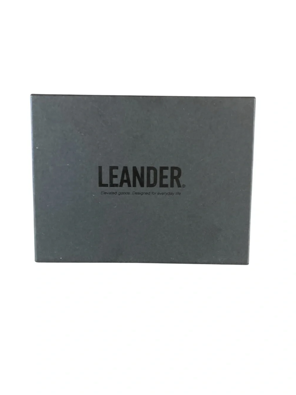Leander Minimalist Black Leander Leather Bi Fold Wallet  NWT with Box